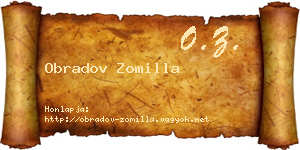 Obradov Zomilla névjegykártya